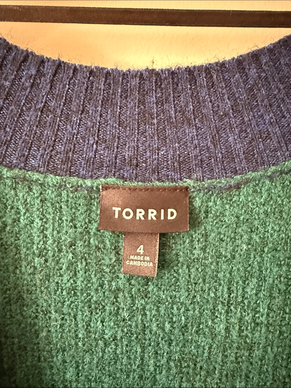 Torrid Colorblock Open-Front Cardigan - Picture 2 of 3